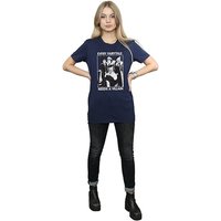 Disney Women's Every Fairy Tale Needs A Villain Cotton Boyfriend T-Shirt in Navy | Size: 3XL