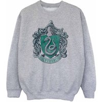 Harry Potter Boy's Slytherin Distressed Sweatshirt in Grey | Size: 12-13 Years