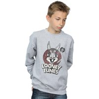 Looney Tunes Boy's Bugs Bunny Circle Logo Sweatshirt in Grey | Size: 9 Years