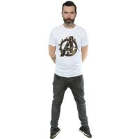 Avengers Infinity War Men's Logo Cotton T-Shirt in White | Size: XL