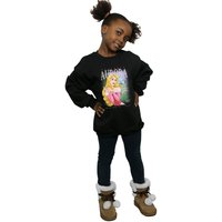 Sleeping Beauty Girl's Aurora Montage Cotton Sweatshirt in Black | Size: 7-8 Years