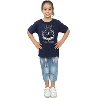 Maleficent Girl's I Run This Castle Cotton T-Shirt in Navy | Size: 7-8 Years