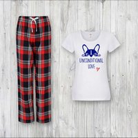 60 SECOND MAKEOVER Women's Frenchie Unconditional Love Pyjama Set in Red | Size: Medium