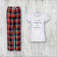 60 SECOND MAKEOVER Women's It's Not A Hangover It's Vodka Flu Pyjama Set in Red | Size: XS