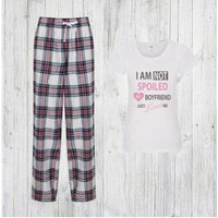 60 SECOND MAKEOVER Women's I'm Not Spoiled My Boyfriend Just Loves Me Pyjama Set in Pink | Size: Large