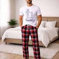 60 SECOND MAKEOVER Men's I'm The Daddy Pyjama Set in Red | Size: Small