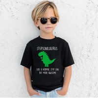 60 SECOND MAKEOVER Stepson Dinosaur T-Shirt in Black | Size: 0-6 m