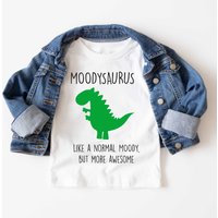 60 SECOND MAKEOVER Moody Dinosaur T-Shirt in White | Size: 3-4 Years