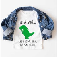 60 SECOND MAKEOVER Sleepy Dinosaur T-Shirt in White | Size: 6-12 m
