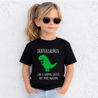 60 SECOND MAKEOVER Skater Dinosaur T-Shirt in Black | Size: 2-3 Years