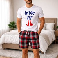 60 SECOND MAKEOVER Men's Daddy Elf Christmas Pyjama Set in Red | Size: Medium