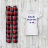 60 SECOND MAKEOVER Women's Best Sister Ever Ever The End Pyjama Set in Red | Size: Small