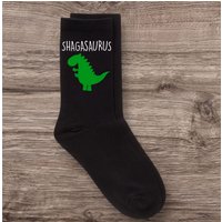 60 SECOND MAKEOVER Men's Mens Shag Dinosaur Shagasaurus Black Socks