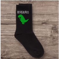 60 SECOND MAKEOVER Men's Mens Ref Dinosaur Refasaurus Black Socks