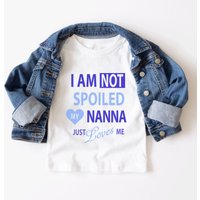 60 SECOND MAKEOVER Boy's I'm Not Spoiled My Nanna Just Loves Me Boys T-Shirt in White | Size: 12-18 m