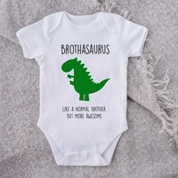 60 SECOND MAKEOVER Daughtasaurus Dinosaur Baby Grow in White | Size: 6-12 m