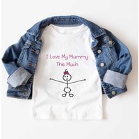 60 SECOND MAKEOVER Girl's Girls I Love My Mummy This Much T-Shirt in White | Size: 6-12 m