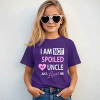 60 SECOND MAKEOVER I'm Not Spoiled My Uncle Just Loves Me T-Shirt in Purple | Size: 2-3 Years