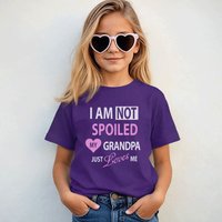 60 SECOND MAKEOVER I'm Not Spoiled My Grandpa Just Loves Me T-Shirt in Purple | Size: 6-12 m