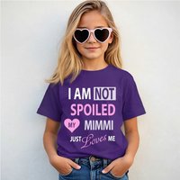 60 SECOND MAKEOVER I'm Not Spoiled My Mimmi Just Loves Me T-Shirt in Purple | Size: 12-13 Years