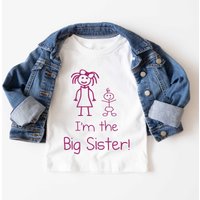60 SECOND MAKEOVER Girl's I'm The Big Sister T-Shirt in White | Size: 18-24 m