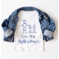 60 SECOND MAKEOVER Boy's I'm The Big Brother Twins T-Shirt in White | Size: 6-12 m