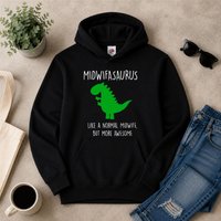 60 SECOND MAKEOVER Midwife Dinosaur Hoodie in Black | Size: Medium