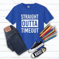 60 SECOND MAKEOVER Straight Outta Timeout T-Shirt in Blue | Size: 12-13 Years