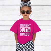 60 SECOND MAKEOVER Straight Outta Timeout T-Shirt in Pink | Size: 2-3 Years