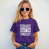 60 SECOND MAKEOVER Straight Outta Timeout T-Shirt in Purple | Size: 12-13 Years