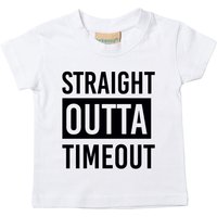 60 SECOND MAKEOVER Straight Outta Timeout T-Shirt in White | Size: 0-6 m
