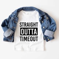 60 SECOND MAKEOVER Straight Outta Timeout T-Shirt in White | Size: 2-3 Years