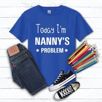 60 SECOND MAKEOVER Today I'm Nanny's Problem T-Shirt in Blue | Size: 7-8 Years