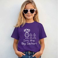 60 SECOND MAKEOVER Girl's I'm The Big Sister TWINS T-Shirt in Purple | Size: 0-6 m