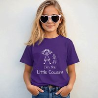 60 SECOND MAKEOVER Girl's I'm The Little Cousin Girls T-Shirt in Purple | Size: 9-11 Years
