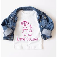 60 SECOND MAKEOVER Girl's I'm The Little Cousin Girls T-Shirt in White | Size: 9-11 Years