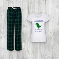 60 SECOND MAKEOVER Women's Gran Dinosaur Pyjama Set in Green | Size: Small