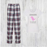 60 SECOND MAKEOVER Women's Gran Dinosaur Pyjama Set in Pink | Size: Large