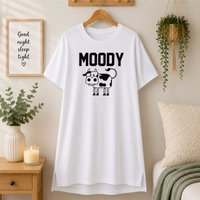 60 SECOND MAKEOVER Women's Moody Cow Nightie in White | Size: XS