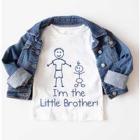 60 SECOND MAKEOVER Boy's I'm The Little Brother T-Shirt in White | Size: 18-24 m