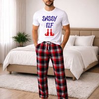 60 SECOND MAKEOVER Men's Daddy Elf Pyjama Set in Red | Size: XS