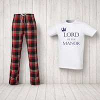 60 SECOND MAKEOVER Men's Lord Of The Manor Pyjama Set in Red | Size: Large