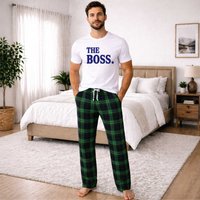 60 SECOND MAKEOVER Men's The Boss Pyjama Set in Green | Size: XS