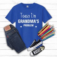 60 SECOND MAKEOVER Today I'm Grandma's Problem T-Shirt in Blue | Size: 0-6 m