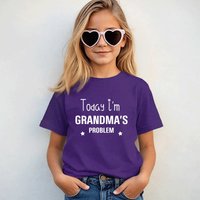 60 SECOND MAKEOVER Today I'm Grandma's Problem T-Shirt in Purple | Size: 9-11 Years