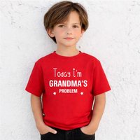 60 SECOND MAKEOVER Today I'm Grandma's Problem T-Shirt in Red | Size: 18-24 m