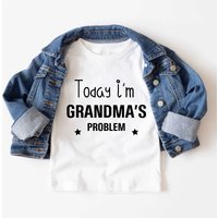 60 SECOND MAKEOVER Today I'm Grandma's Problem T-Shirt in White | Size: 0-6 m