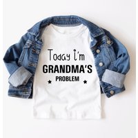60 SECOND MAKEOVER Today I'm Grandma's Problem T-Shirt in White | Size: 7-8 Years
