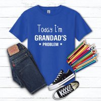 60 SECOND MAKEOVER Today I'm Grandad's Problem T-Shirt in Blue | Size: 12-13 Years