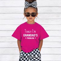 60 SECOND MAKEOVER Today I'm Grandad's Problem T-Shirt in Pink | Size: 12-13 Years